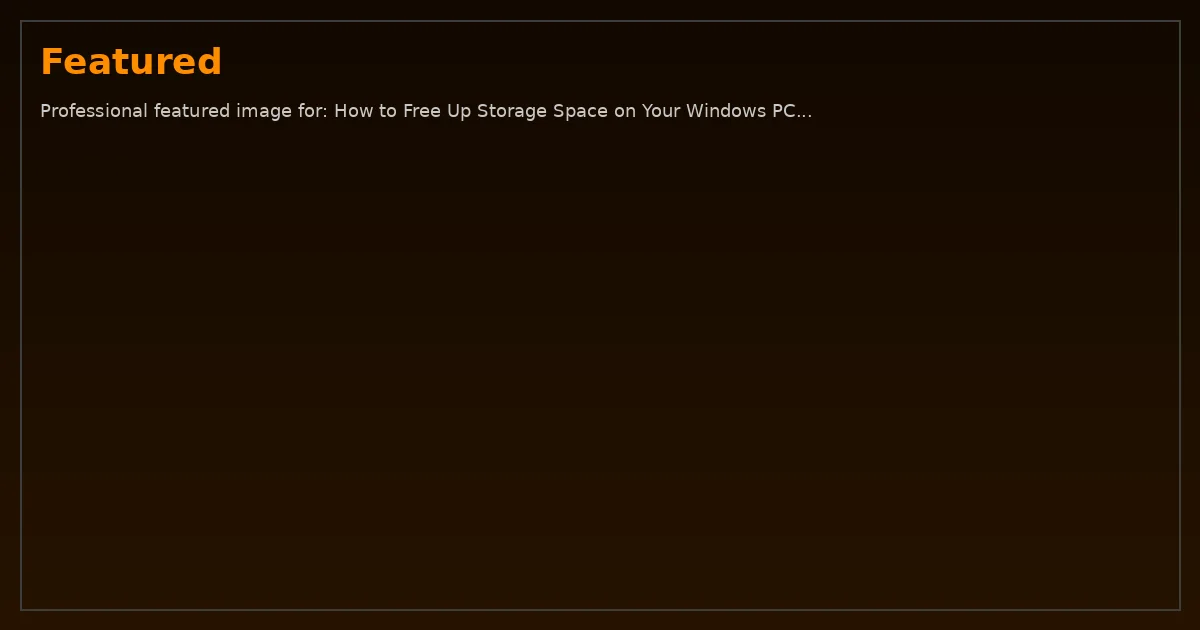 Featured image: Professional featured image for: How to Free Up Storage Space on Your Windows PC Without Deleting Im