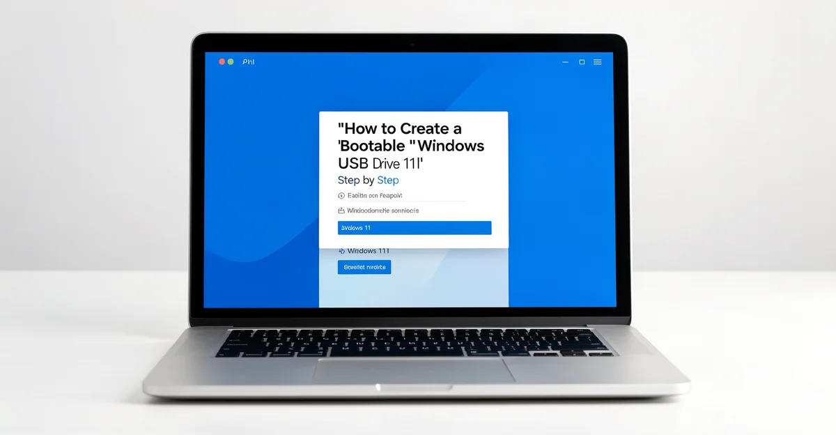 Featured image: Professional featured image for: How to Create a Bootable Windows 11 USB Drive Step by Step. Modern