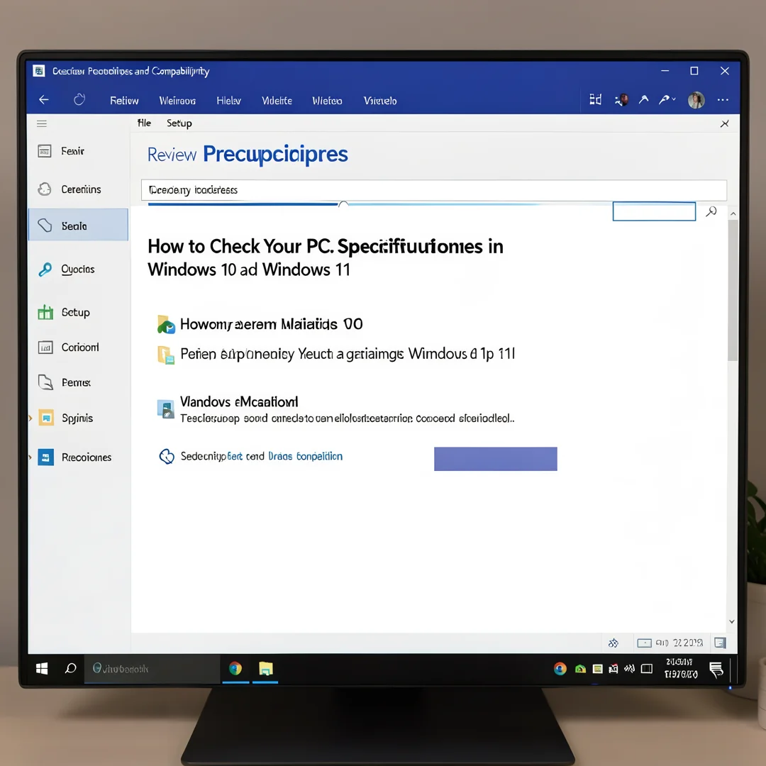 Step 1: Technical tutorial screenshot: Review prerequisites and compatibility for How to Check Your PC Speci