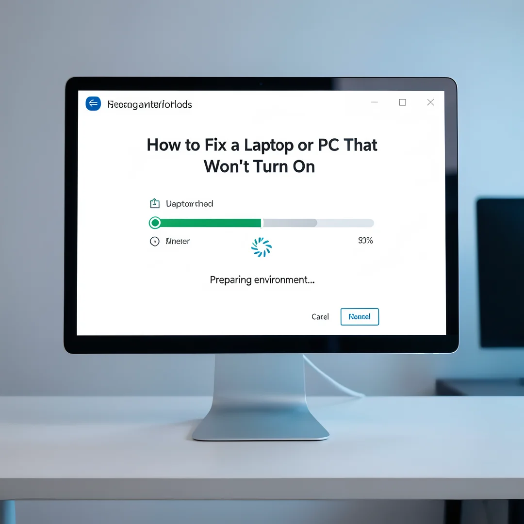 Step 2: Technical tutorial screenshot: Prepare the environment for How to Fix a Laptop or PC That Won’t Turn