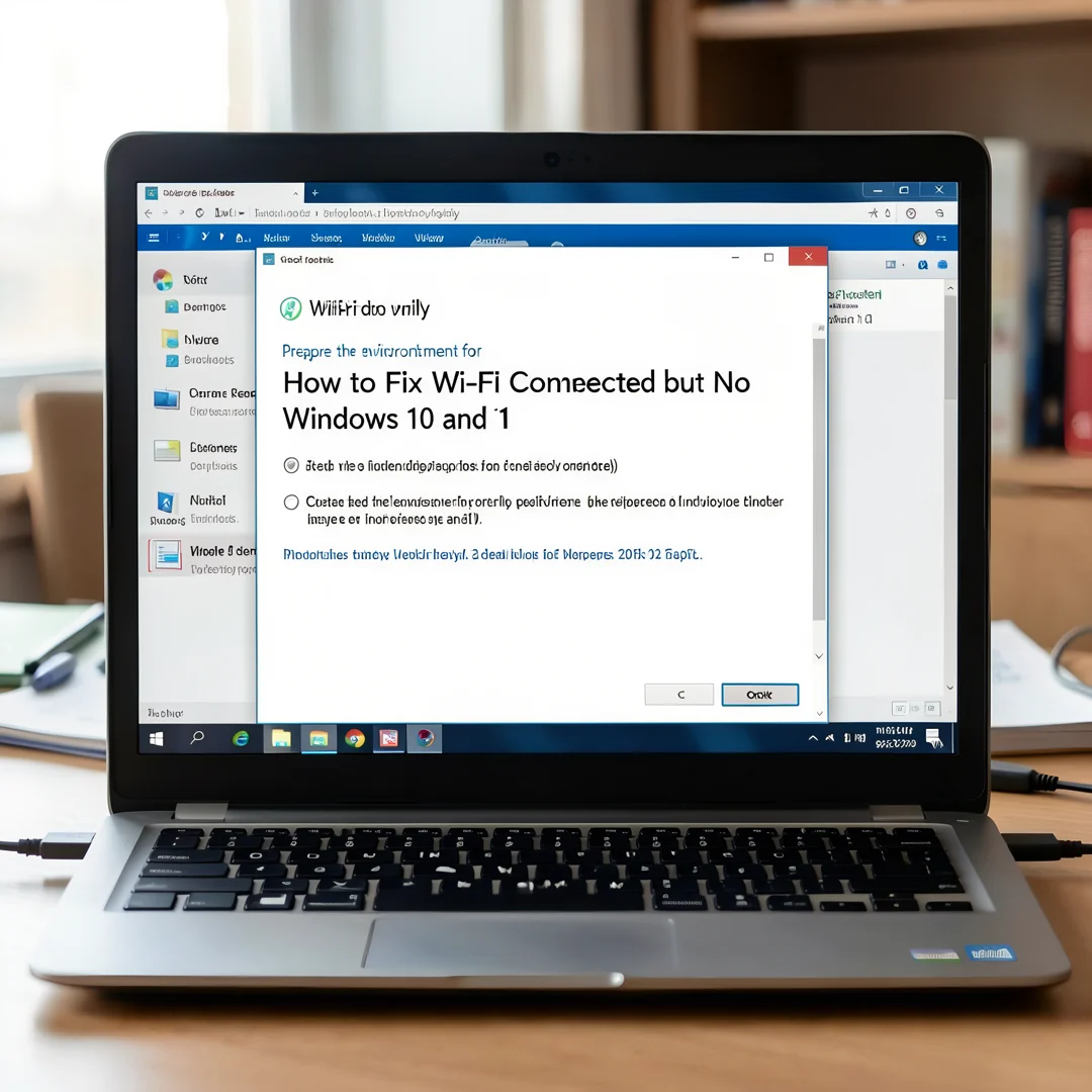 Step 2: Technical tutorial screenshot: Prepare the environment for How to Fix Wi-Fi Connected but No Interne