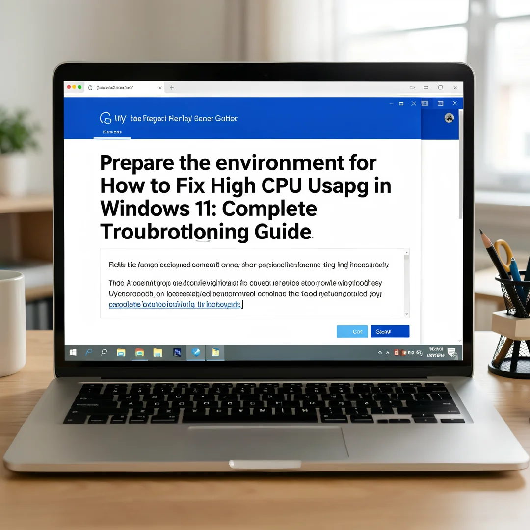 Step 2: Technical tutorial screenshot: Prepare the environment for How to Fix High CPU Usage in Windows 11: