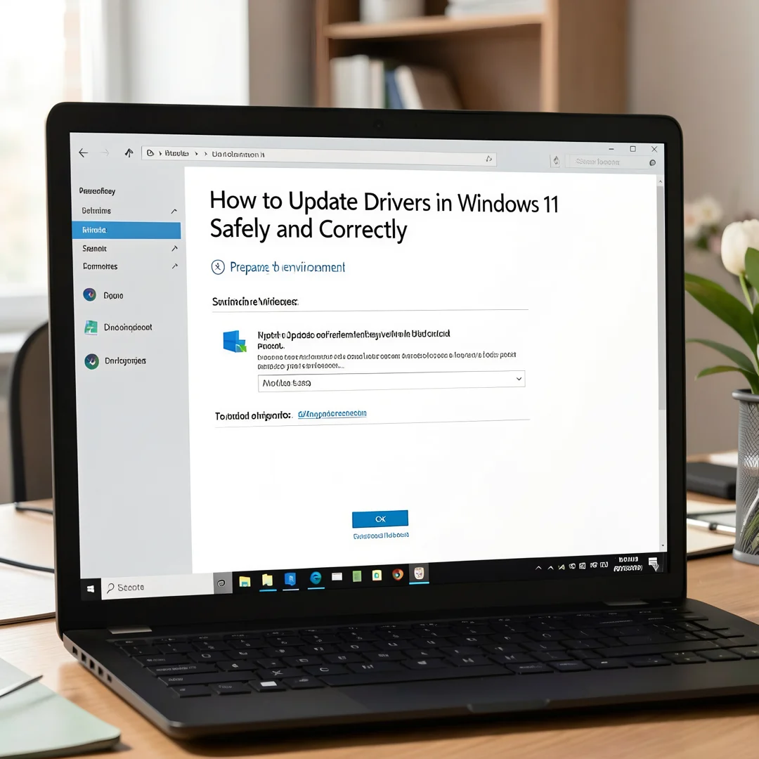 Step 2: Technical tutorial screenshot: Prepare the environment for How to Update Drivers in Windows 11 Safel