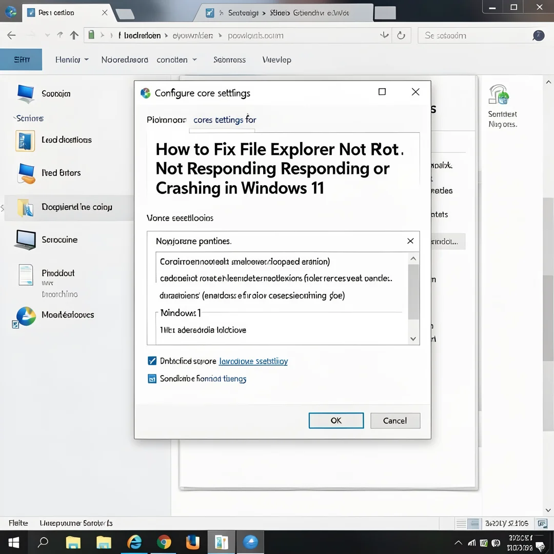 Step 3: Technical tutorial screenshot: Configure core settings for How to Fix File Explorer Not Responding o