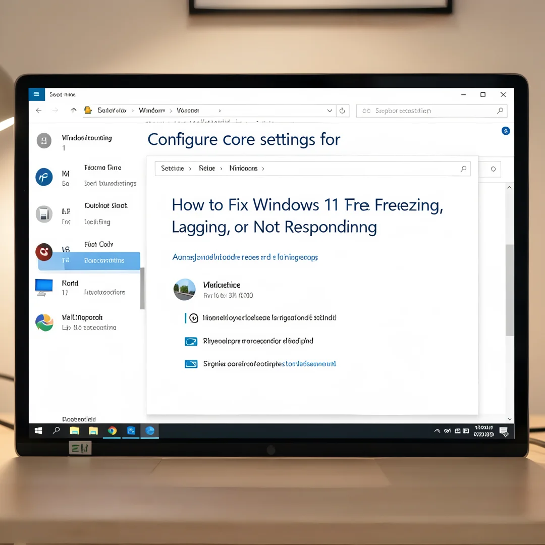 Step 3: Technical tutorial screenshot: Configure core settings for How to Fix Windows 11 Freezing, Lagging, 