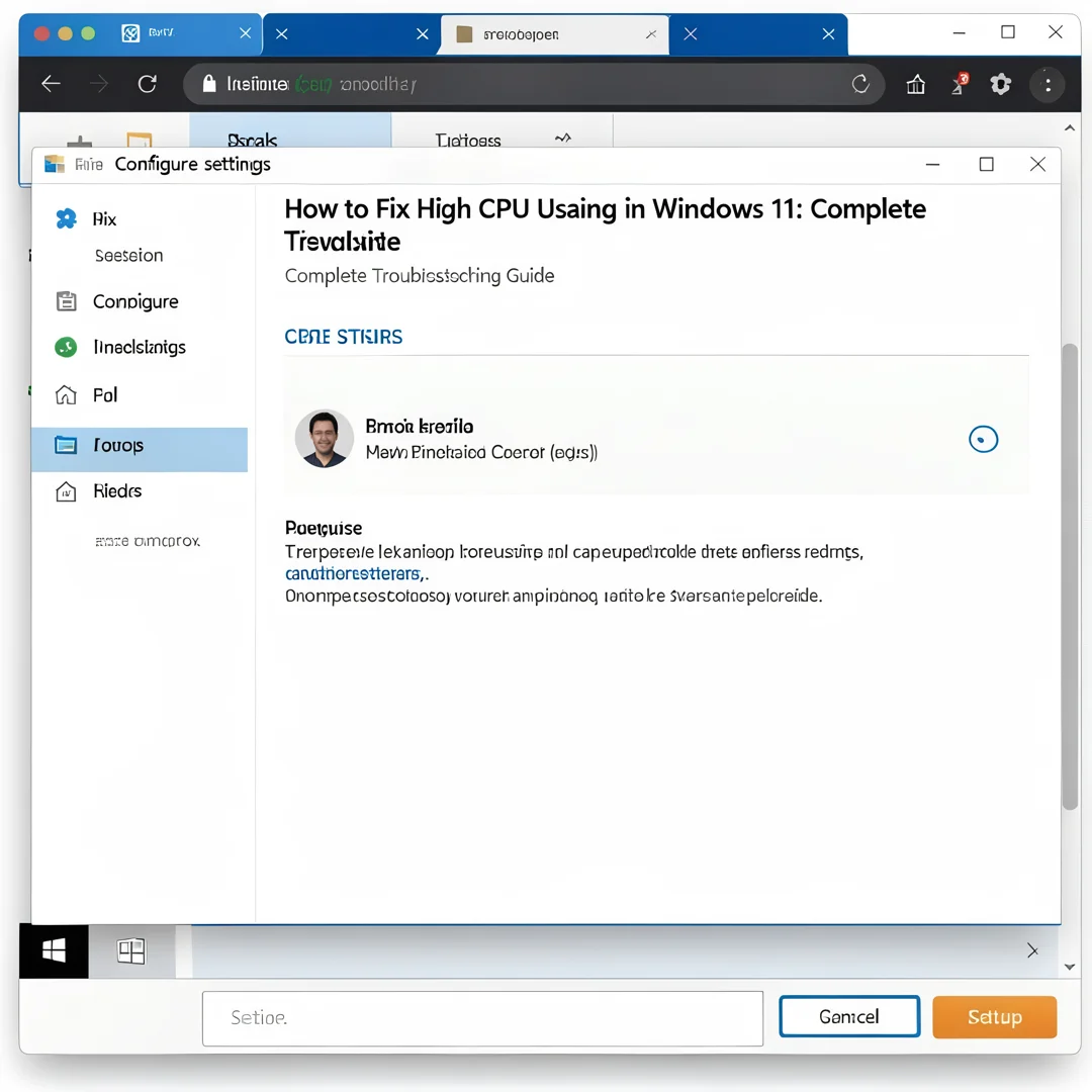 Step 3: Technical tutorial screenshot: Configure core settings for How to Fix High CPU Usage in Windows 11: