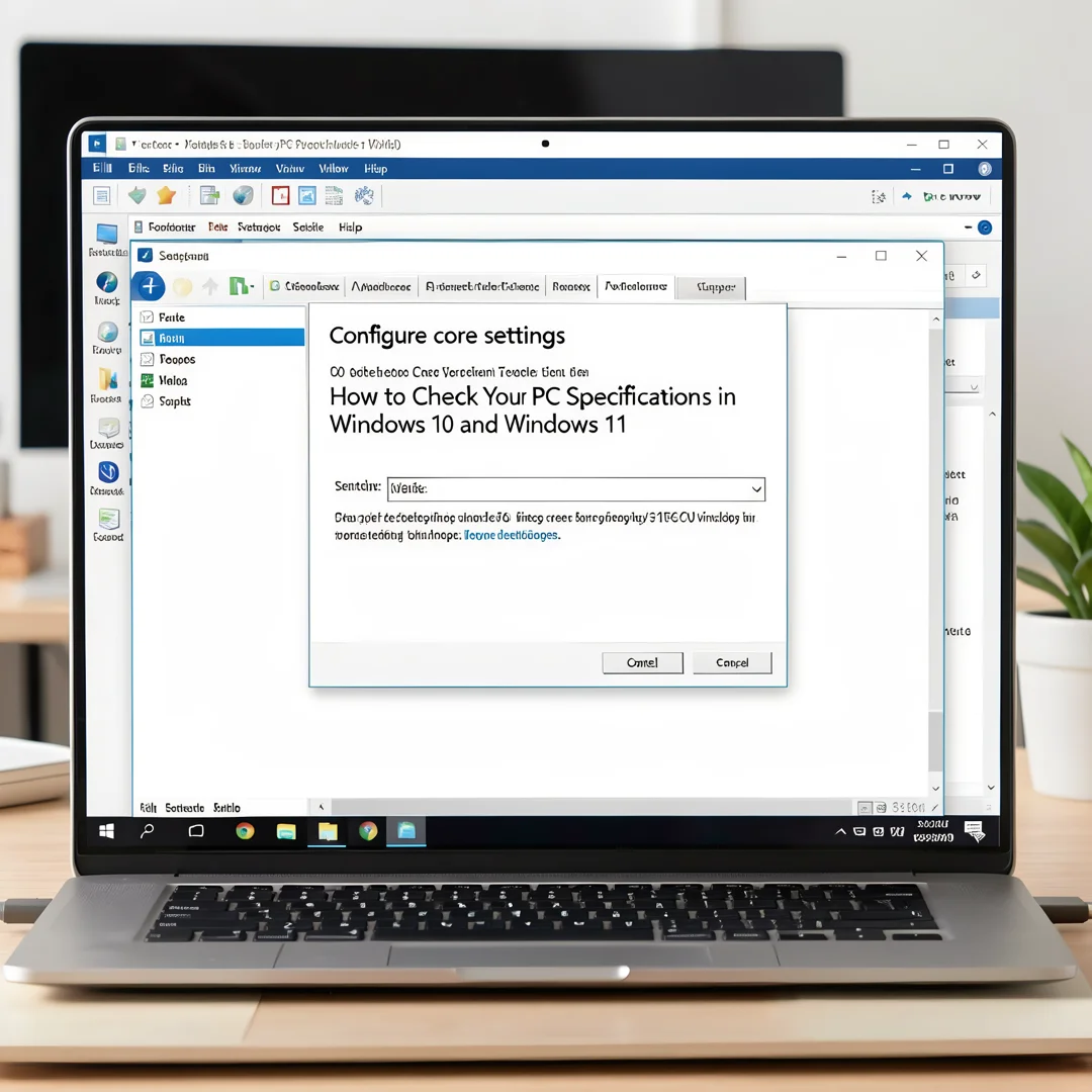 Step 3: Technical tutorial screenshot: Configure core settings for How to Check Your PC Specifications in Wi