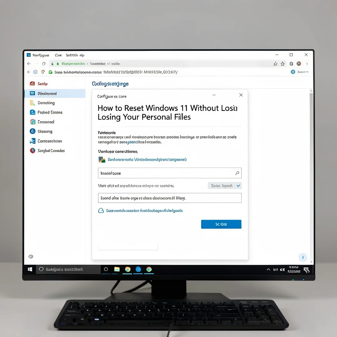 Step 3: Technical tutorial screenshot: Configure core settings for How to Reset Windows 11 Without Losing Yo