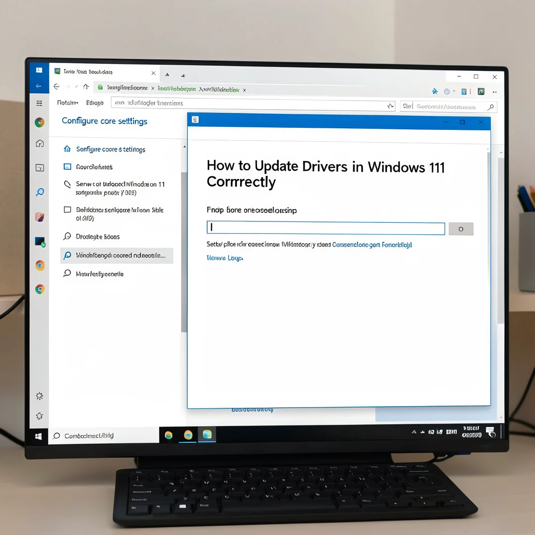 Step 3: Technical tutorial screenshot: Configure core settings for How to Update Drivers in Windows 11 Safel