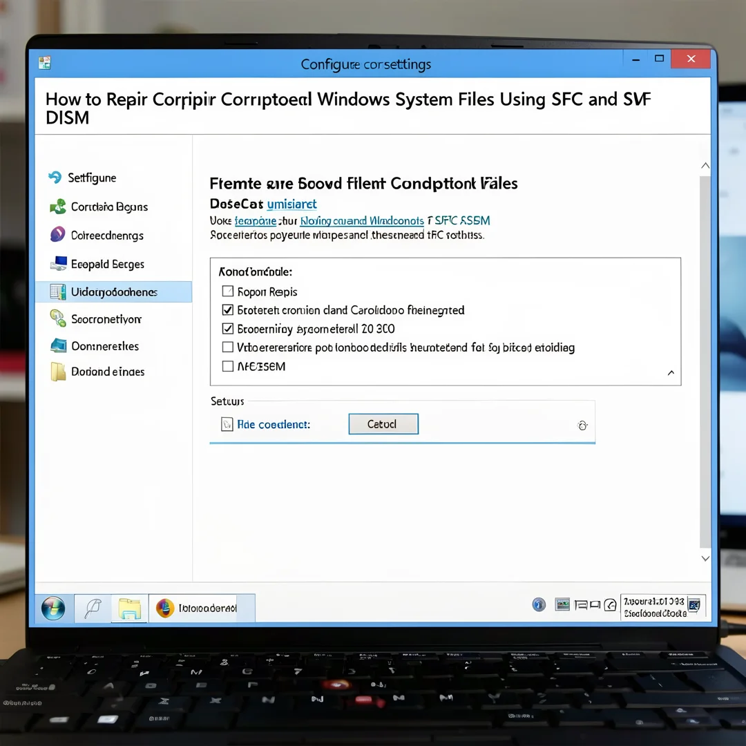 Step 3: Technical tutorial screenshot: Configure core settings for How to Repair Corrupted Windows System Fi