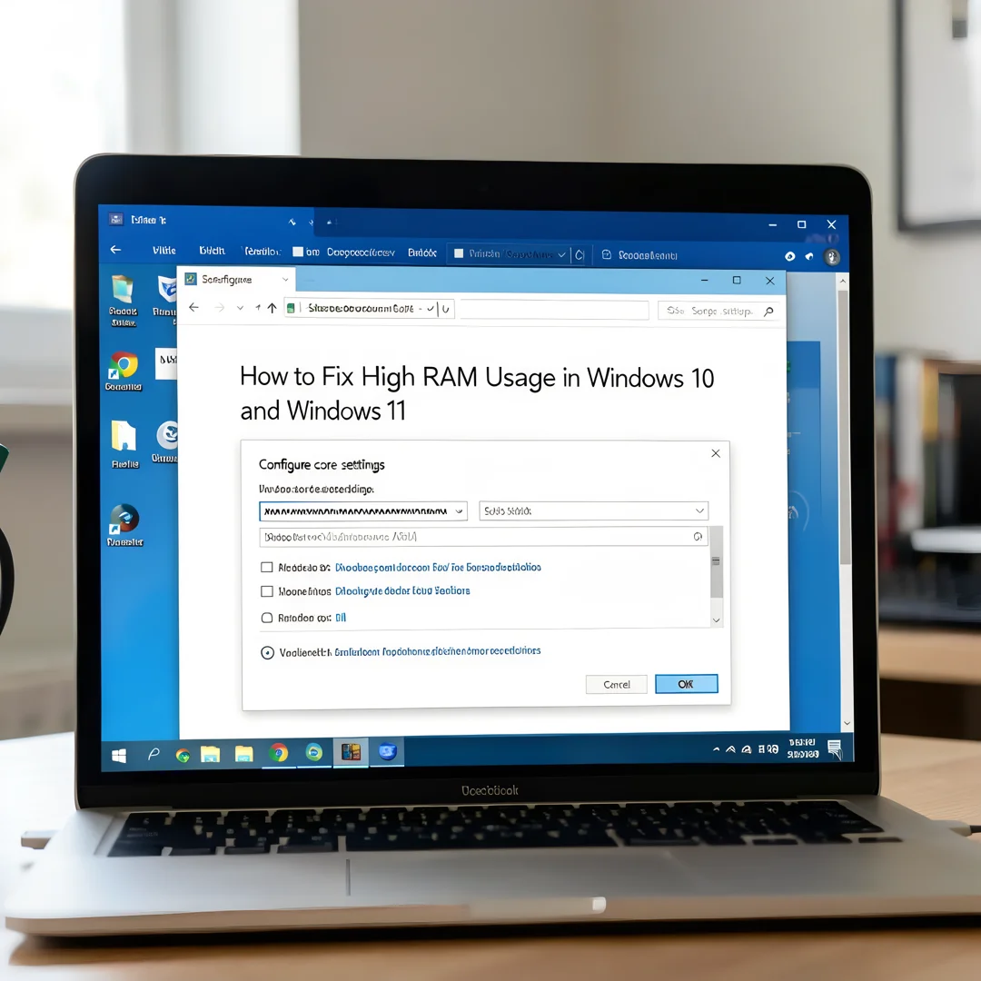 Step 3: Technical tutorial screenshot: Configure core settings for How to Fix High RAM Usage in Windows 10 a