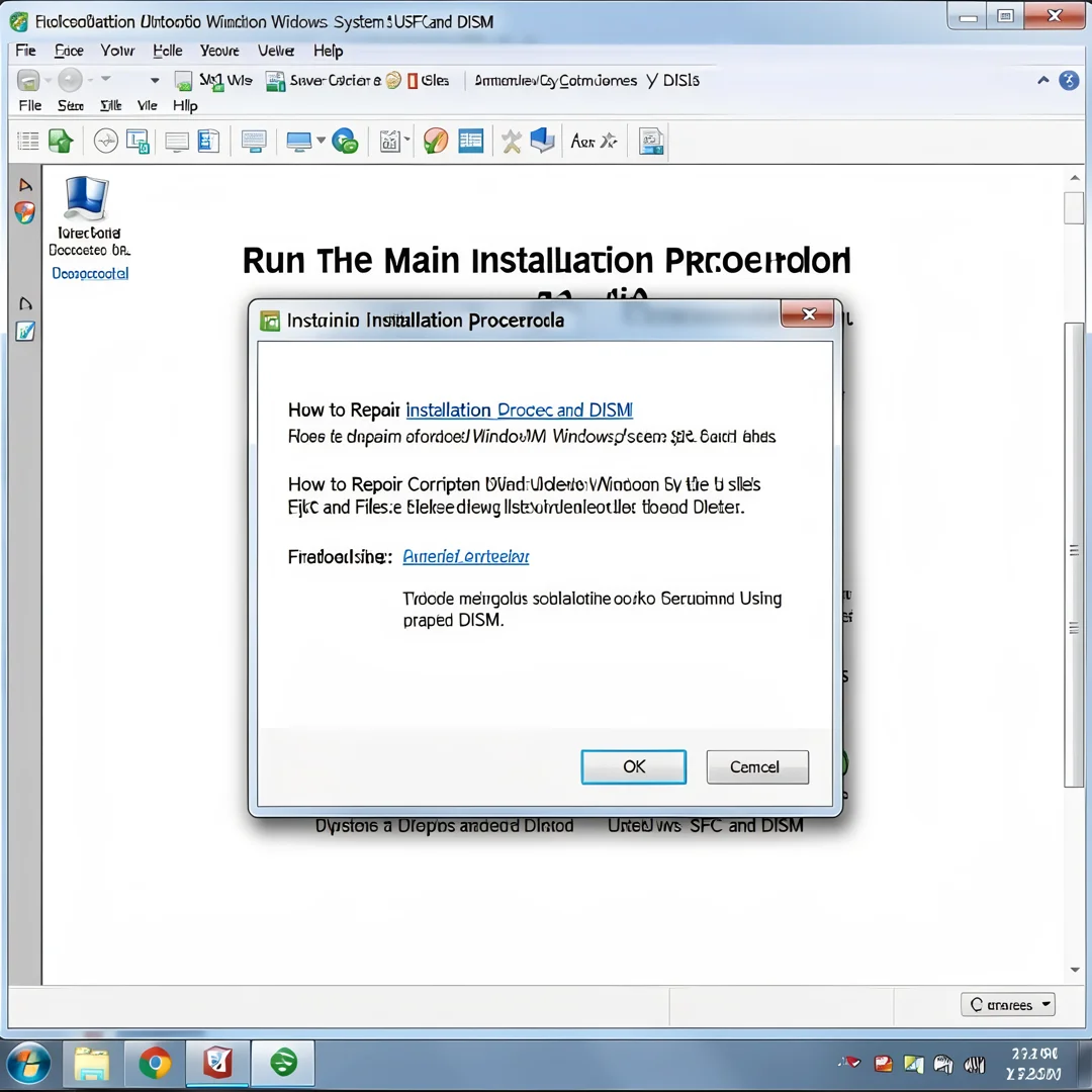 Step 4: Technical tutorial screenshot: Run the main installation procedure for How to Repair Corrupted Windo