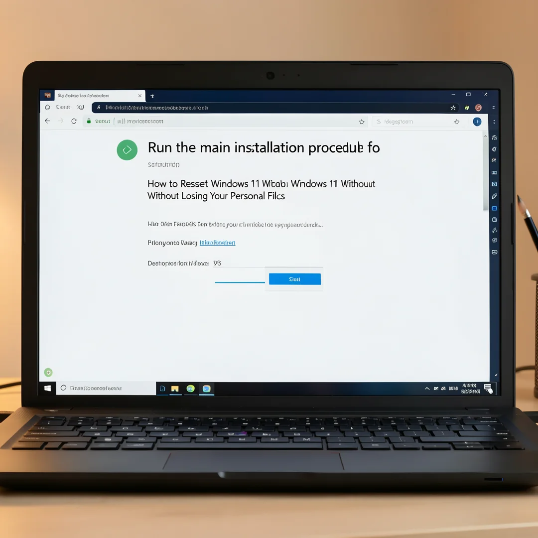 Step 4: Technical tutorial screenshot: Run the main installation procedure for How to Reset Windows 11 Witho
