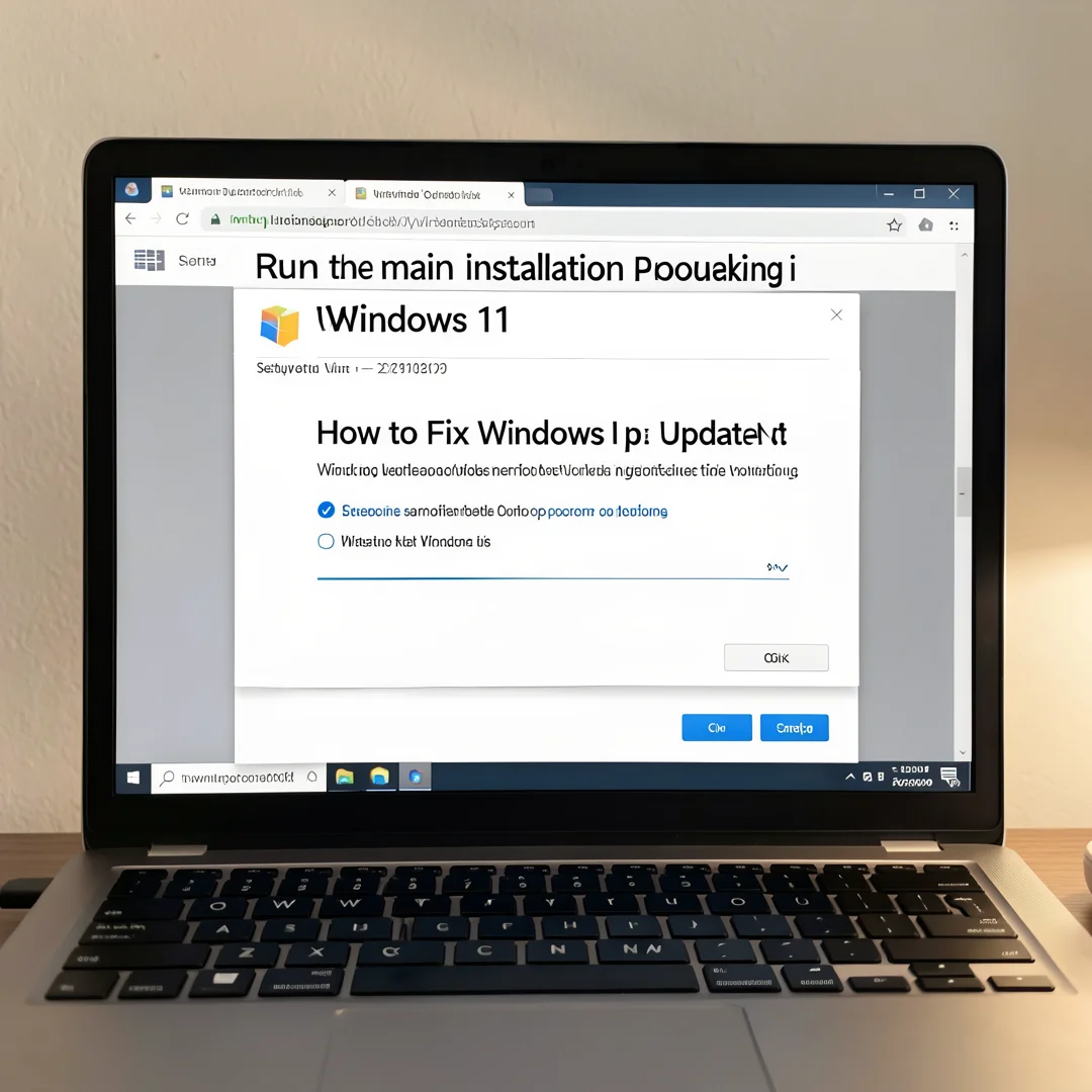 Step 4: Technical tutorial screenshot: Run the main installation procedure for How to Fix Windows Update Not