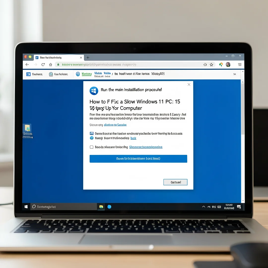 Step 4: Technical tutorial screenshot: Run the main installation procedure for How to Fix a Slow Windows 11 