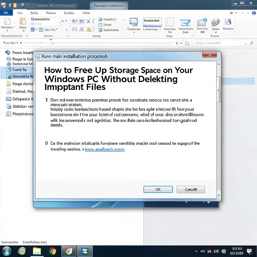 Step 4: Technical tutorial screenshot: Run the main installation procedure for How to Free Up Storage Space