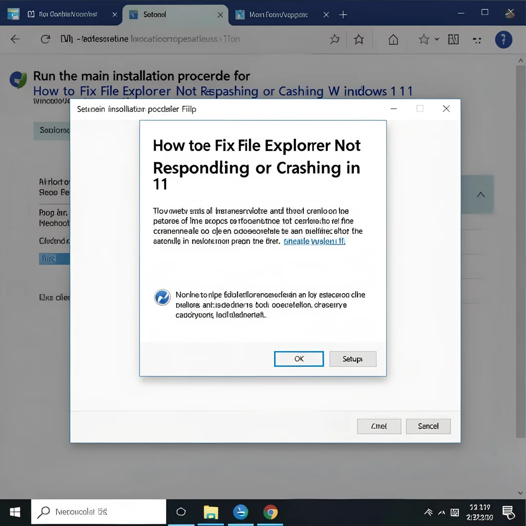 Step 4: Technical tutorial screenshot: Run the main installation procedure for How to Fix File Explorer Not