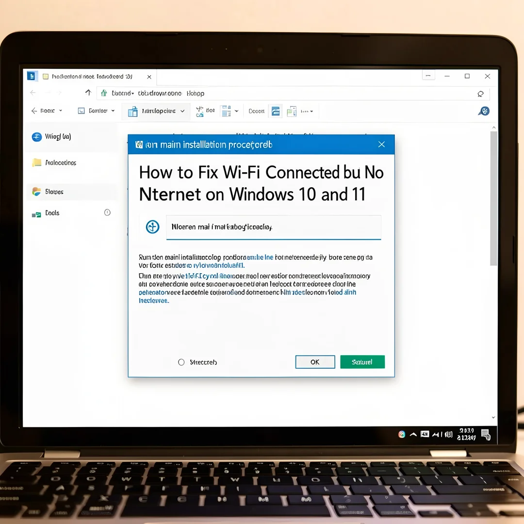 Step 4: Technical tutorial screenshot: Run the main installation procedure for How to Fix Wi-Fi Connected bu