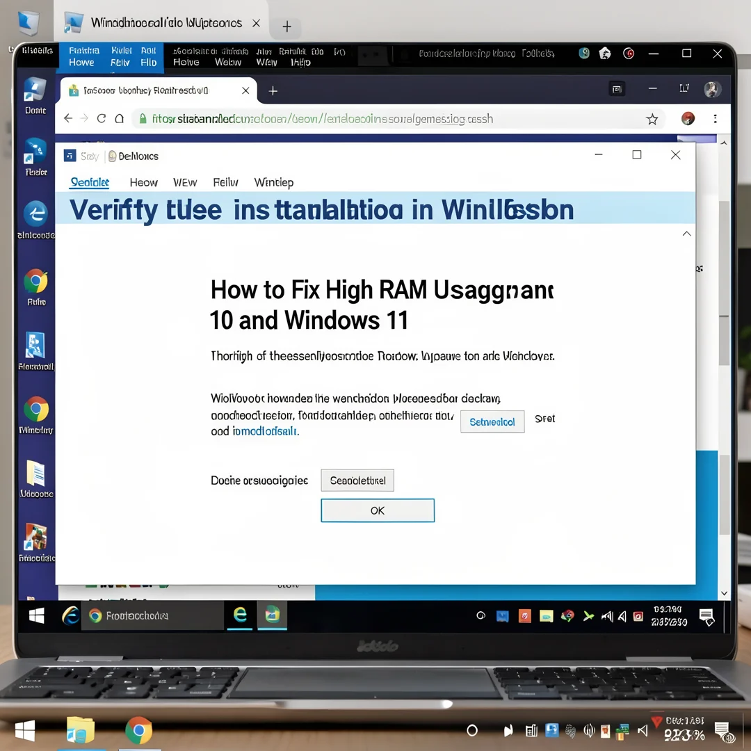 Step 5: Technical tutorial screenshot: Verify the installation for How to Fix High RAM Usage in Windows 10 a