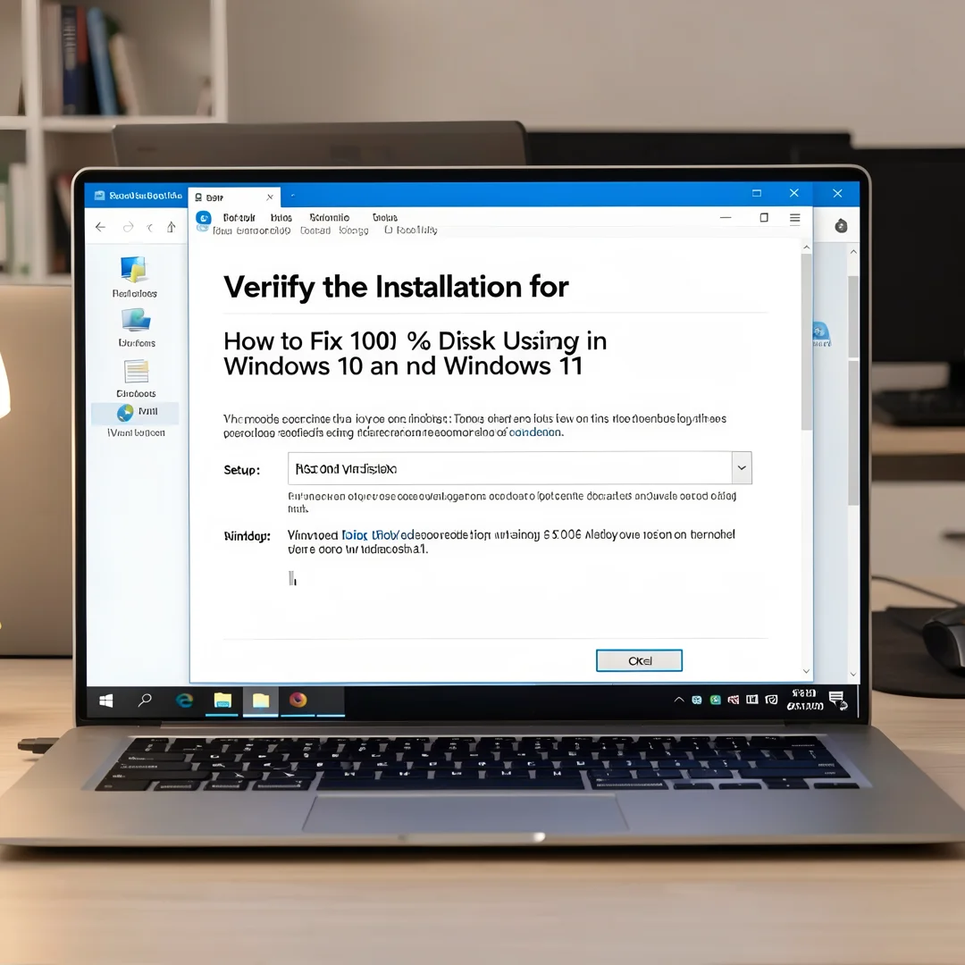 Step 5: Technical tutorial screenshot: Verify the installation for How to Fix 100% Disk Usage in Windows 10