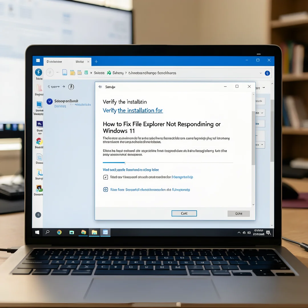 Step 5: Technical tutorial screenshot: Verify the installation for How to Fix File Explorer Not Responding o
