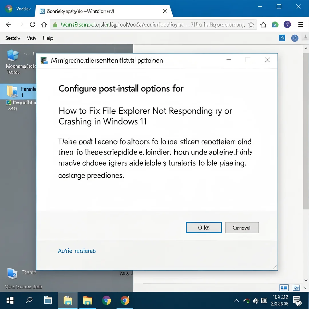 Step 6: Technical tutorial screenshot: Configure post-install options for How to Fix File Explorer Not Respo