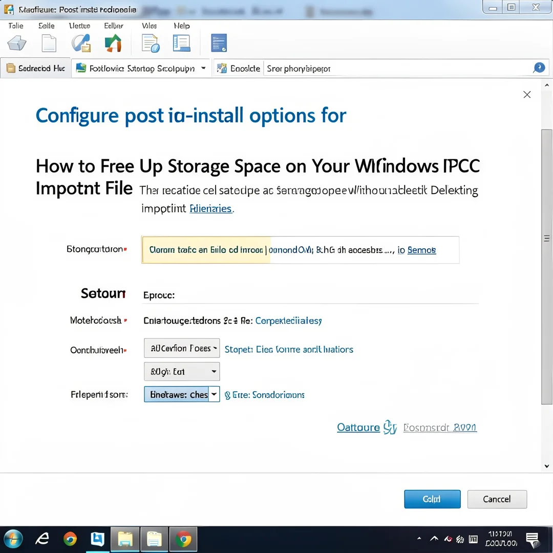 Step 6: Technical tutorial screenshot: Configure post-install options for How to Free Up Storage Space on Yo