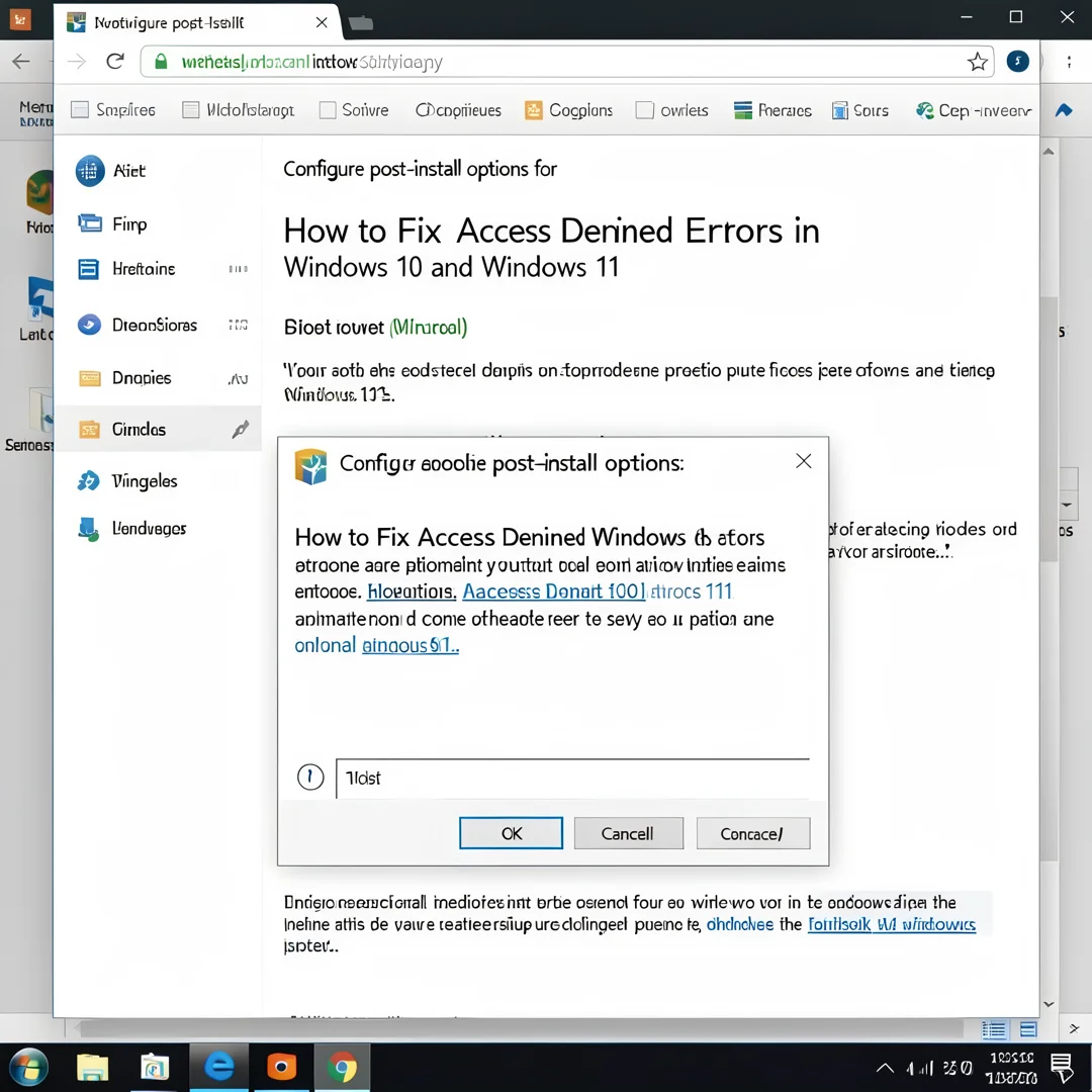 Step 6: Technical tutorial screenshot: Configure post-install options for How to Fix “Access Denied” Errors