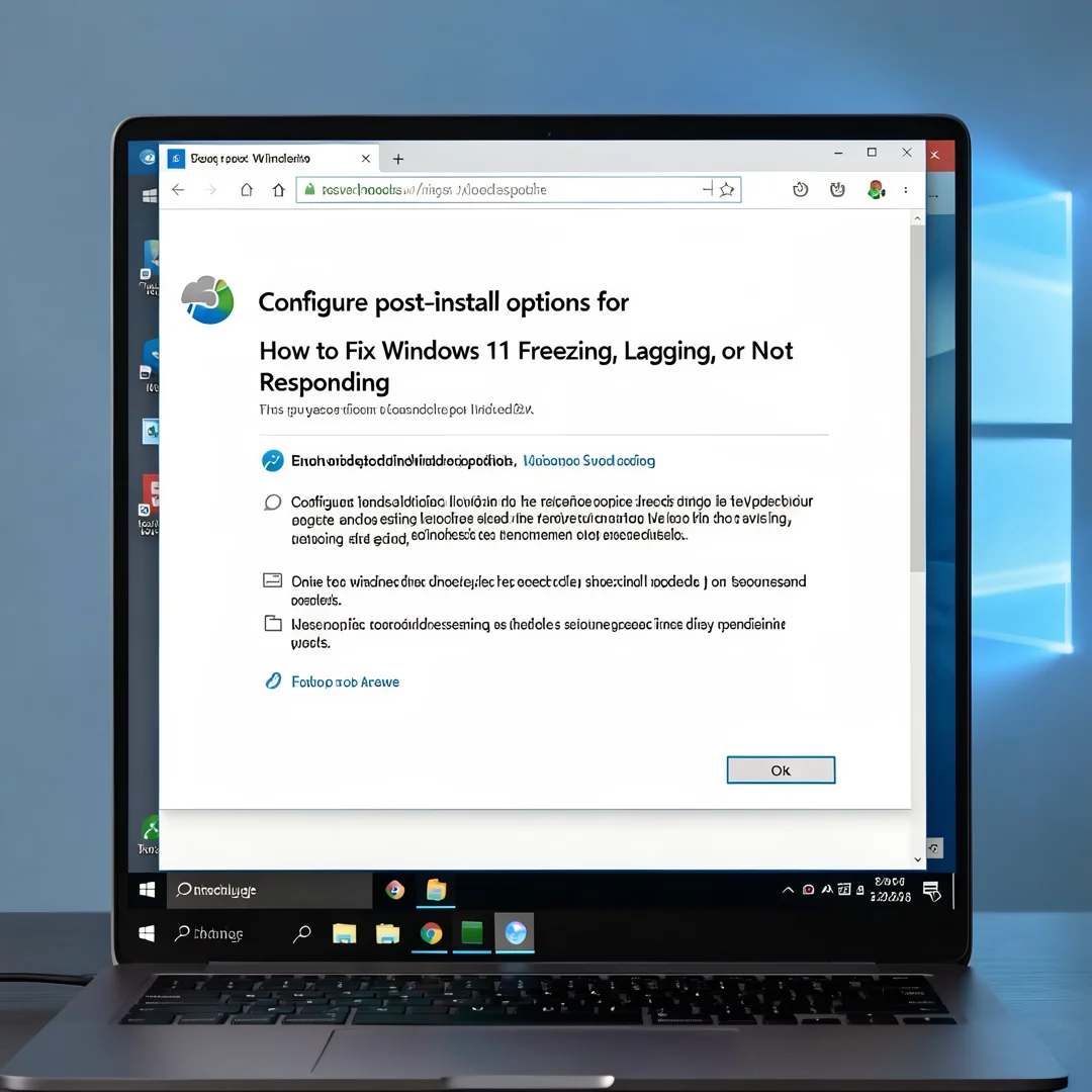Step 6: Technical tutorial screenshot: Configure post-install options for How to Fix Windows 11 Freezing, La