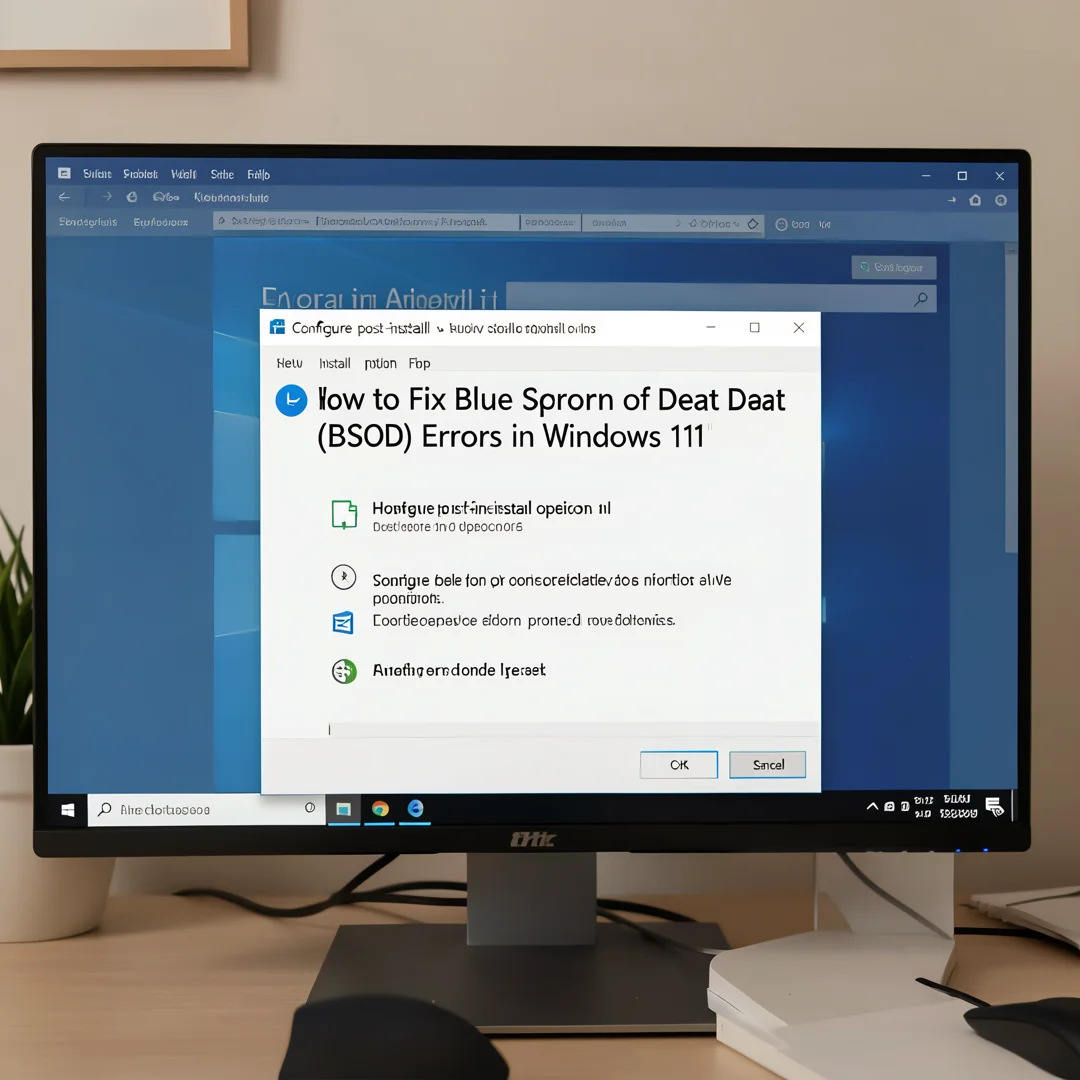 Step 6: Technical tutorial screenshot: Configure post-install options for How to Fix Blue Screen of Death (B