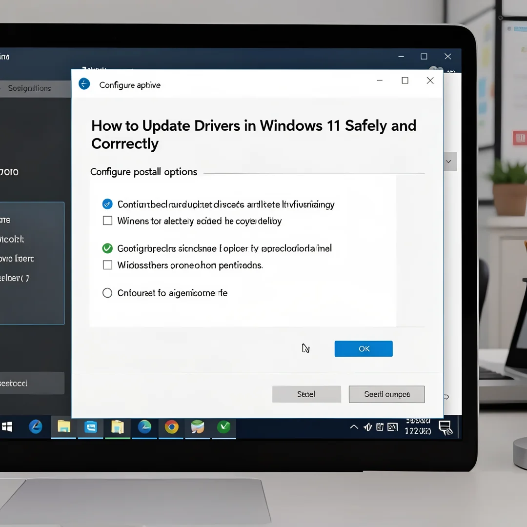 Step 6: Technical tutorial screenshot: Configure post-install options for How to Update Drivers in Windows 1