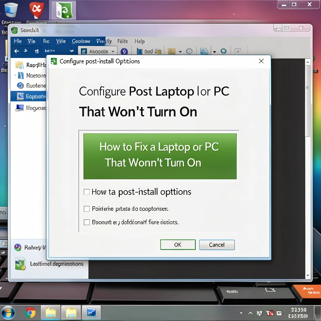 Step 6: Technical tutorial screenshot: Configure post-install options for How to Fix a Laptop or PC That Won