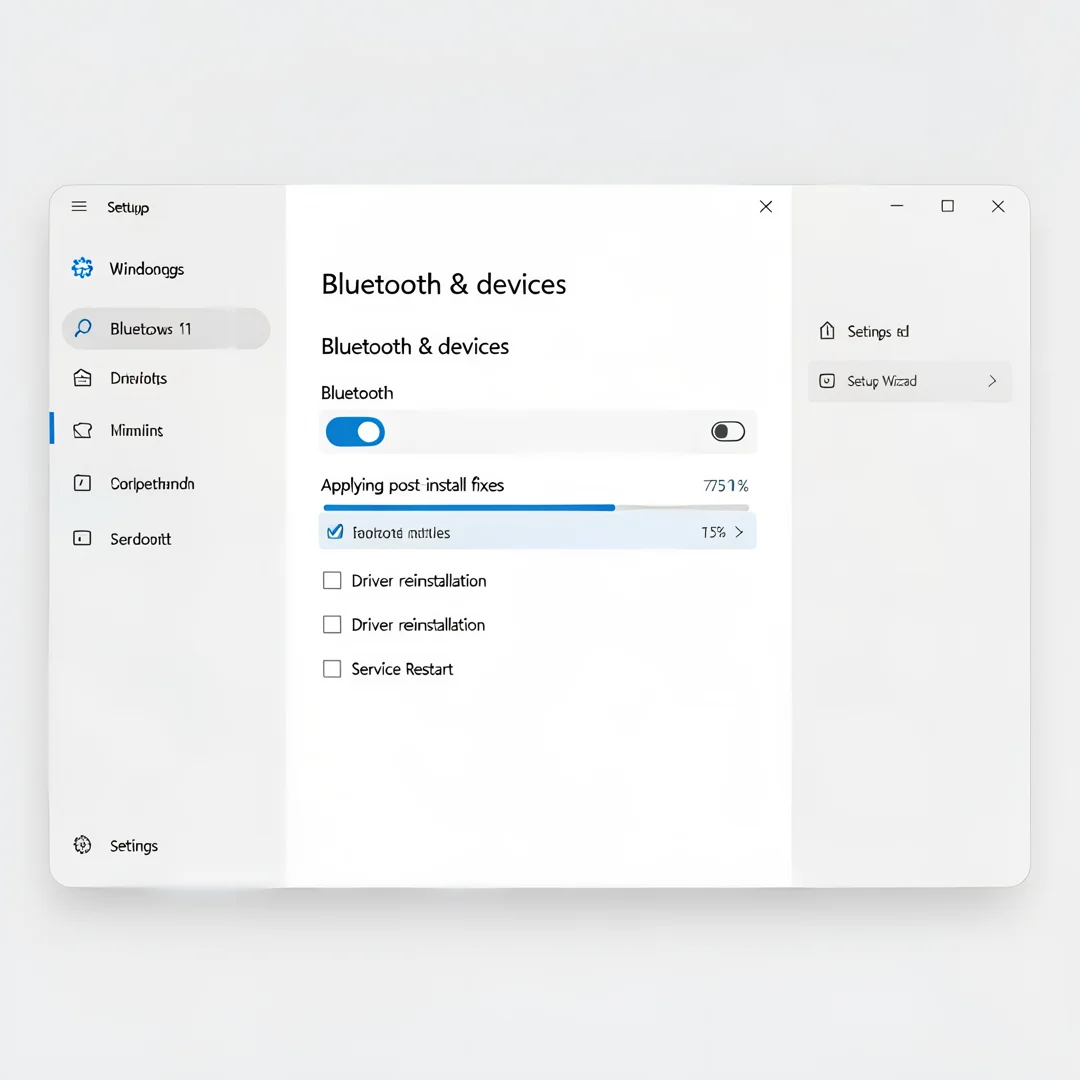 Step 6: Technical tutorial screenshot: Configure post-install options for How to Fix Bluetooth Not Working o