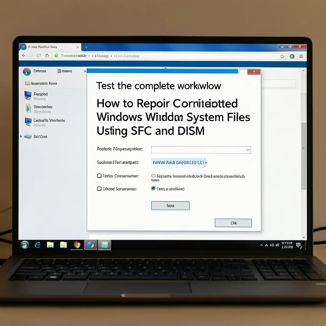 Step 7: Technical tutorial screenshot: Test the complete workflow for How to Repair Corrupted Windows System