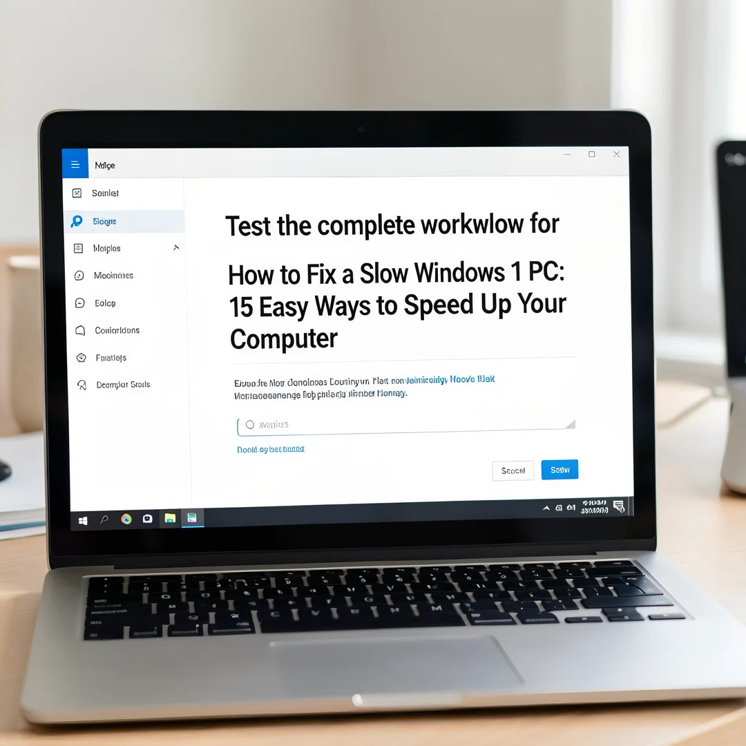 Step 7: Technical tutorial screenshot: Test the complete workflow for How to Fix a Slow Windows 11 PC: 15 Ea