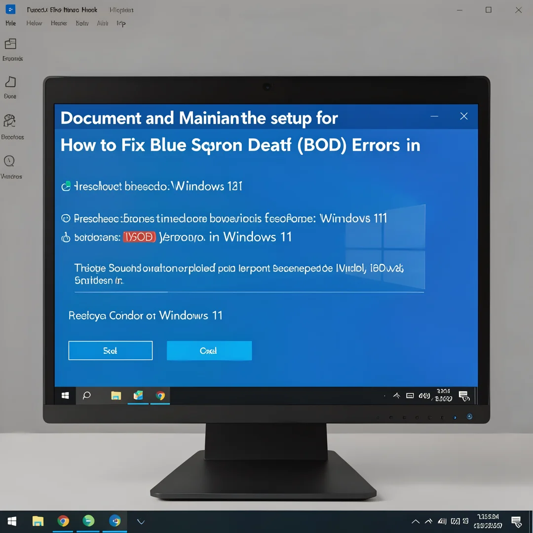 Step 8: Technical tutorial screenshot: Document and maintain the setup for How to Fix Blue Screen of Death (