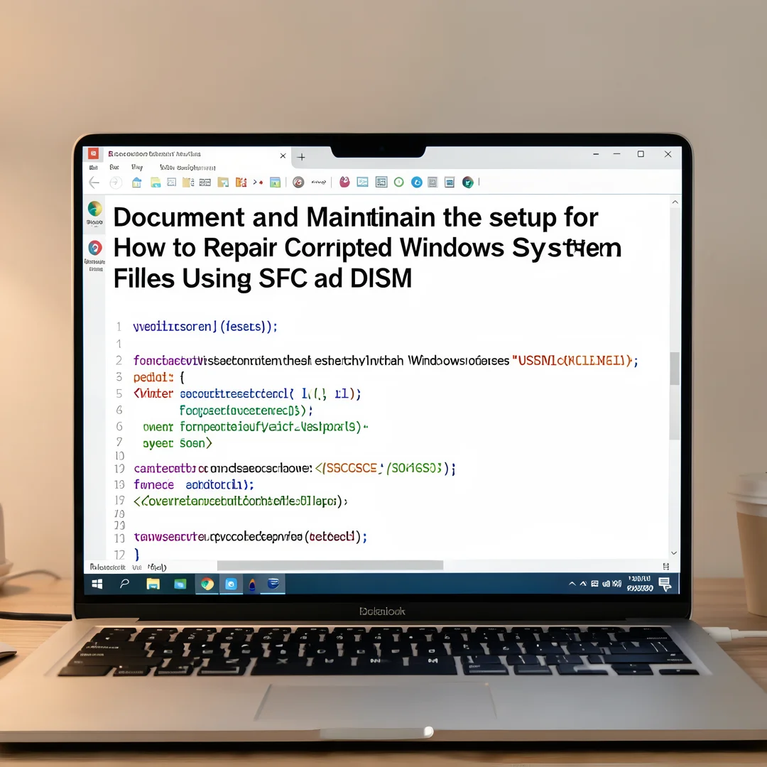 Step 8: Technical tutorial screenshot: Document and maintain the setup for How to Repair Corrupted Windows S