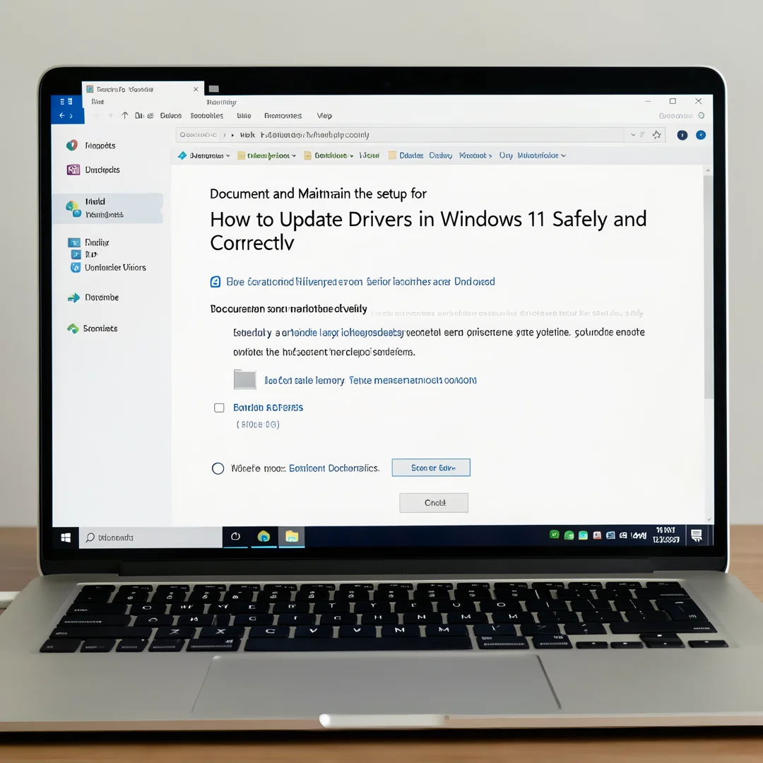 Step 8: Technical tutorial screenshot: Document and maintain the setup for How to Update Drivers in Windows
