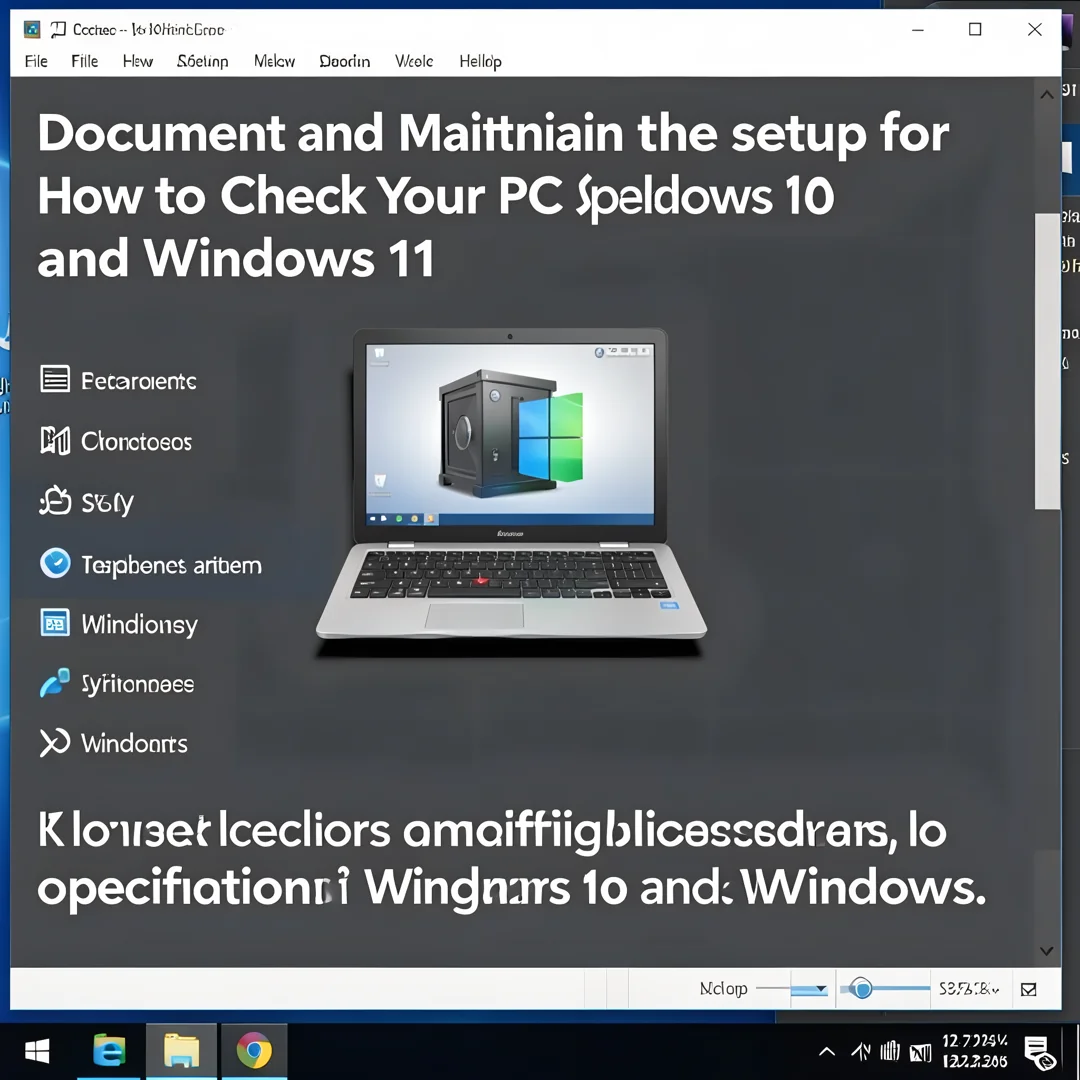Step 8: Technical tutorial screenshot: Document and maintain the setup for How to Check Your PC Specificatio