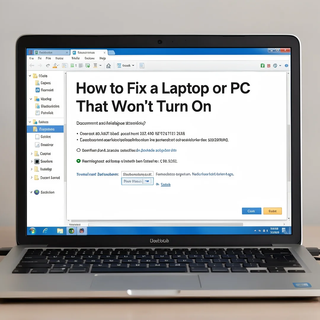 Step 8: Technical tutorial screenshot: Document and maintain the setup for How to Fix a Laptop or PC That Wo